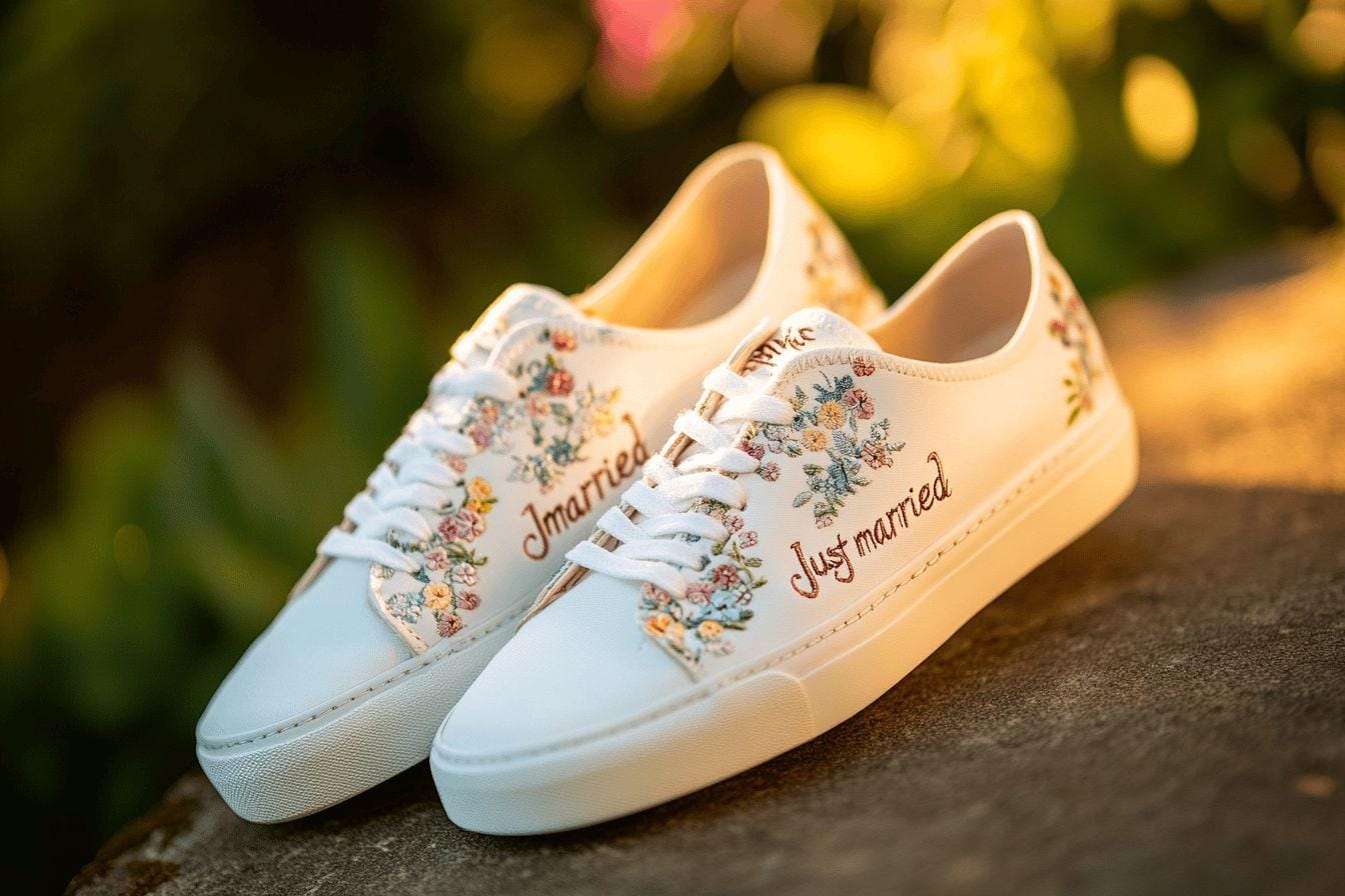 Baskets blanches mariage