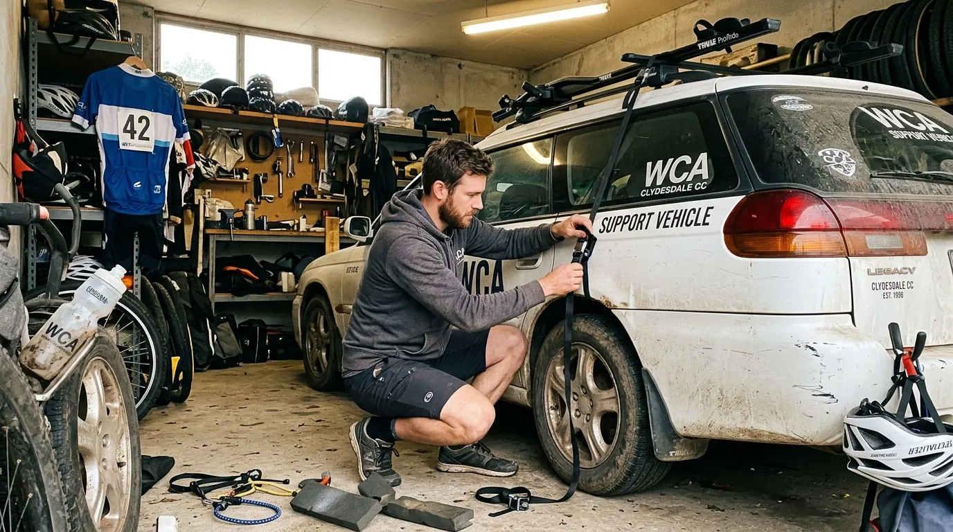 Mécanicien répare pneu véhicule WCA support